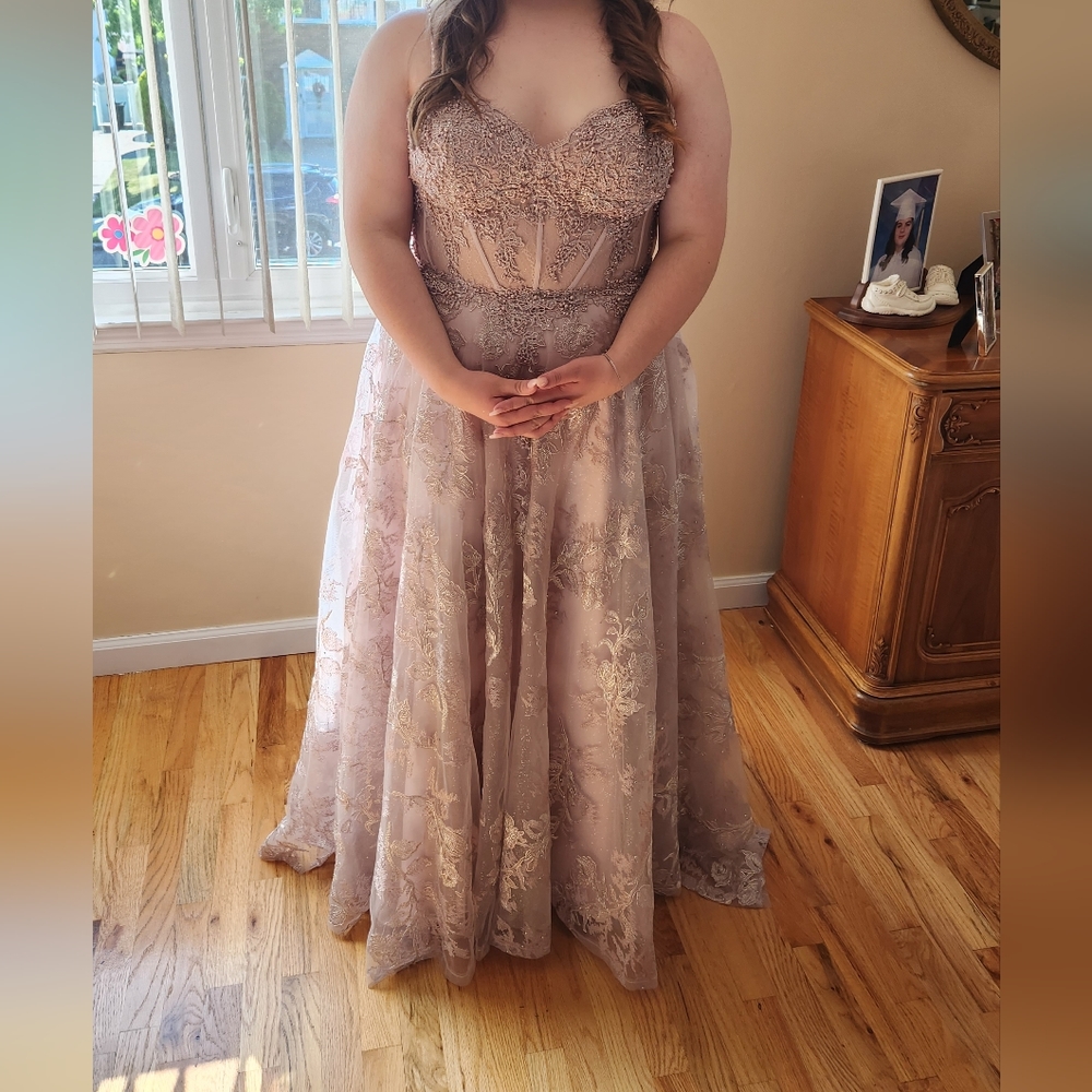 Jovani Mauve Spaghetti Strap - Picture 11 of 12